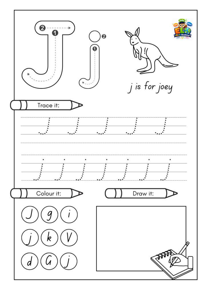 Letra J · trazado